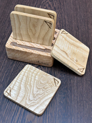Figured Ash Coaster set.