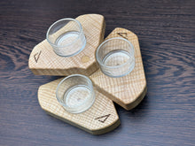 Load image into Gallery viewer, Figured Ash 3 leaf Tea light holder
