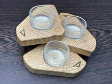 Load image into Gallery viewer, Figured Ash 3 leaf Tea light holder