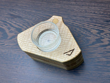 Load image into Gallery viewer, Figured Ash 3 leaf Tea light holder