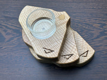 Load image into Gallery viewer, Figured Ash 3 leaf Tea light holder