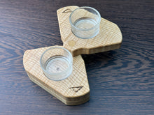 Load image into Gallery viewer, Figured Ash 3 leaf Tea light holder